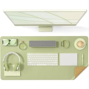 Crenovo - natural cork desk mat in color matcha